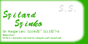 szilard szinko business card